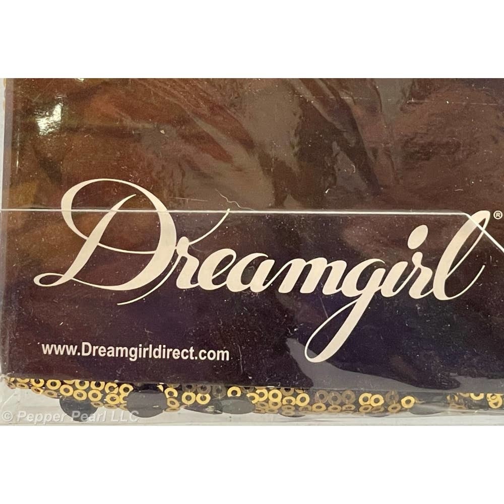 Dazzle Me Dreamgirl Costume Adult Small Gold Silver Sequins Black Fringe Feather - Picture 5 of 5